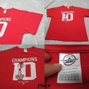 Vintage Blackhawks Stanley Cup Champions Shirt Mens Large‎ Red Graphic Tee #10